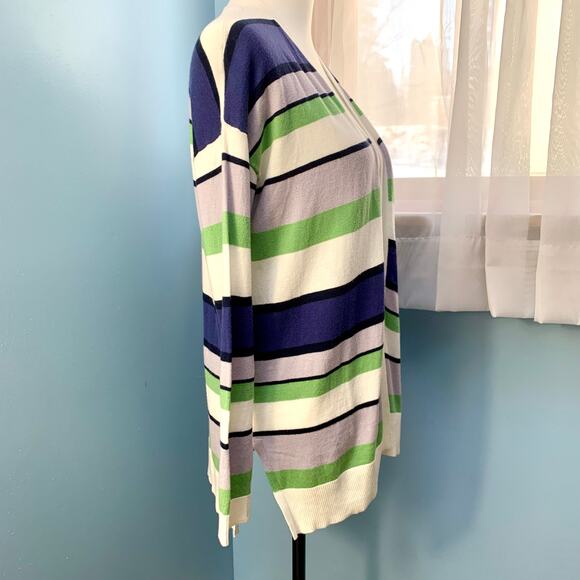 LOFT Striped Open Front Cardigan Size XS - Picture 5 of 7
